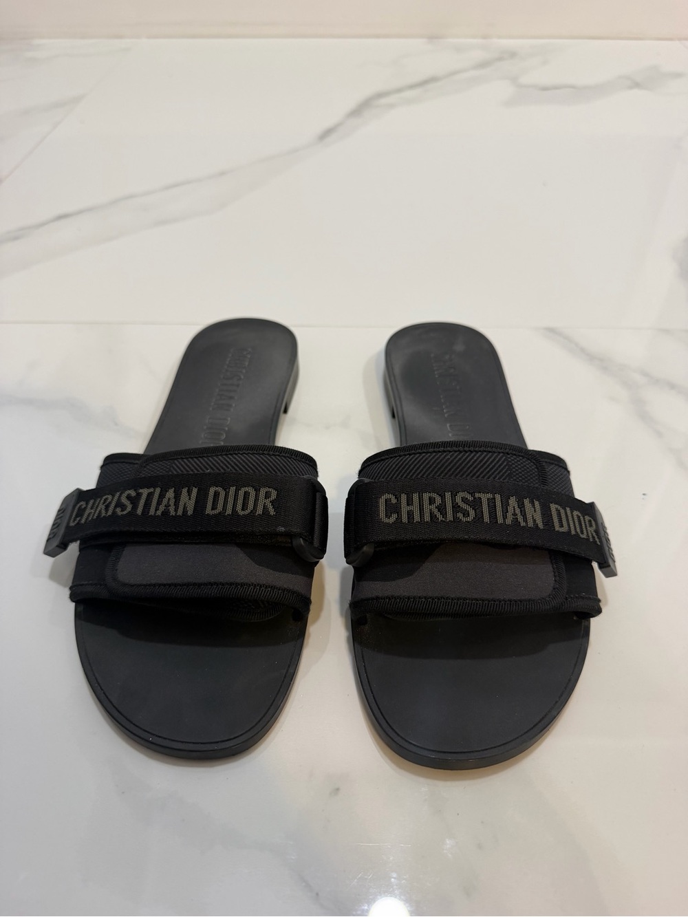 Black Christian Dior Slide Sandals